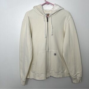 Carhartt Cream Color Full Zipper Hooded Jacket